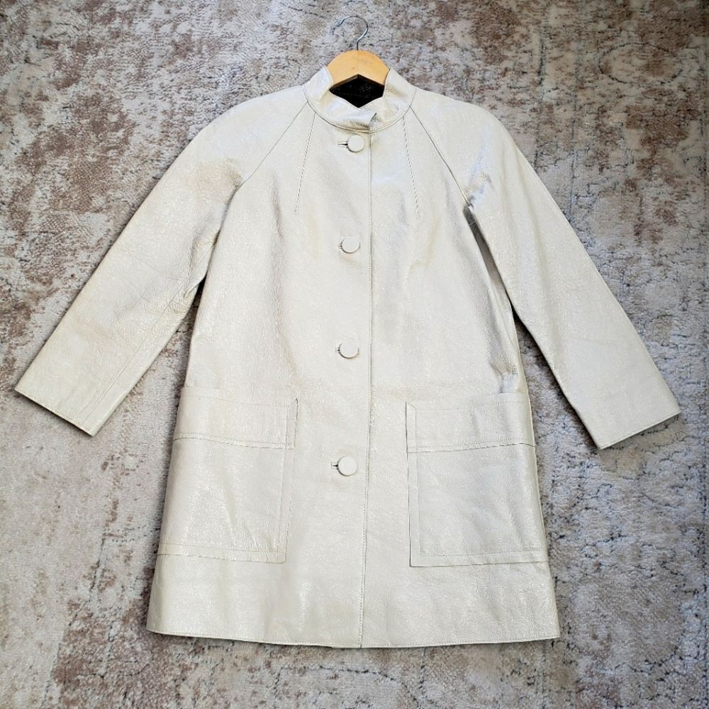 Club Monaco Cream Leather Coat